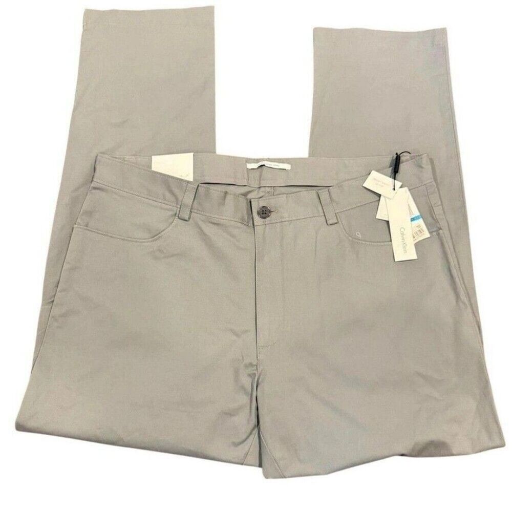 Calvin Klein Men’s Linen Pants 36x30 Classic Slim Fit 4‑Pocket NWT